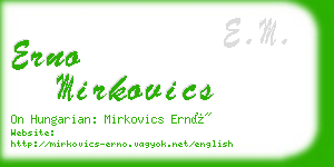 erno mirkovics business card